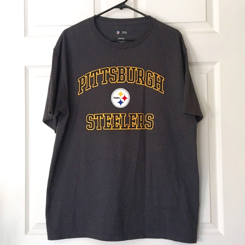 Men’s Tee Shirt Steelers Gray Size Large